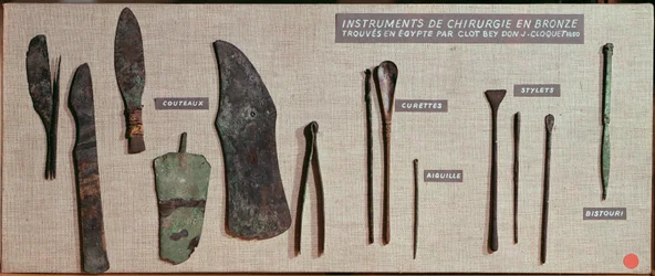Chirurgische Instrumente, gefunden in Ägypten von Antoine Barthelemy Clot Bey (1793-1868)